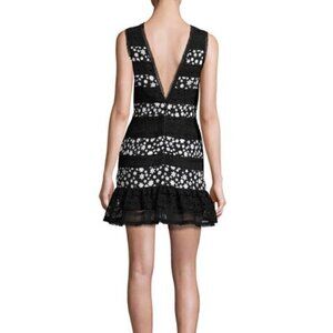 n/nicholas Daisy Paneled Lace Flounce-Hem‎ Dress